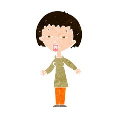 cartoon tired woman N28