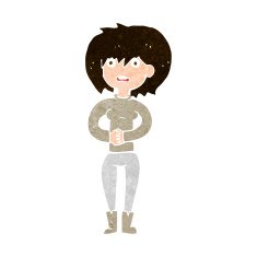 cartoon worried woman N75
