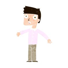 cartoon shocked man N123