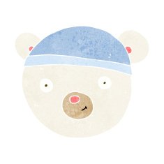 cartoon polar bear face N22