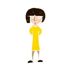 cartoon curious woman N59
