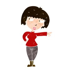 cartoon annoyed woman pointing N10
