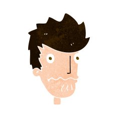 cartoon nervous man N147