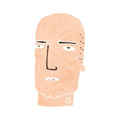 cartoon bald tough guy N19