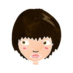 cartoon unhappy girl N18