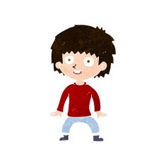 cartoon excited boy N147