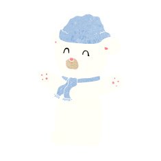 cartooon cute polar bear in hat and scarf N4