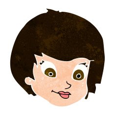 cartoon female face N143