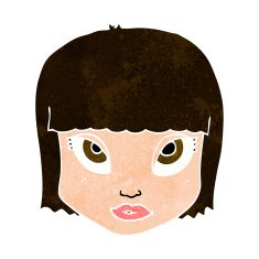 cartoon female face N145