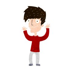 cartoon man waving arms N10