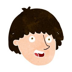 cartoon happy male face N19