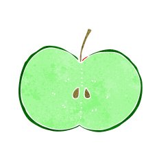 cartoon sliced apple N12