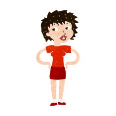 cartoon woman with hands on hips N211