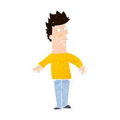 cartoon worried man N99
