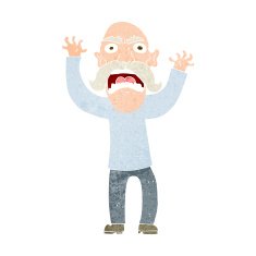 cartoon angry old man N148