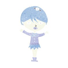 cartoon waving vampire girl N19