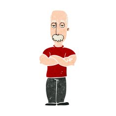 cartoon angry man with mustache N10