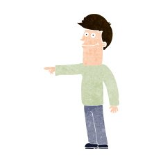 Cartoon Man Pointing N204