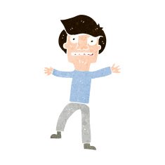cartoon boy panicking N28