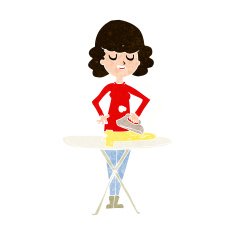 cartoon woman ironing N9