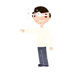 cartoon staring man N31