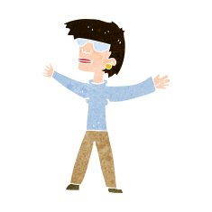 Cartoon Woman Wearing Glasses N21