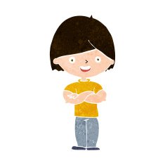cartoon man with crossed arms N27
