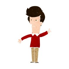 cartoon man narrowing eyes N32
