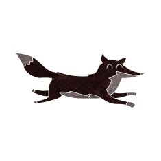 cartoon running wolf N6