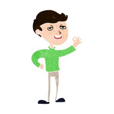 cartoon man making excellent gesture N10