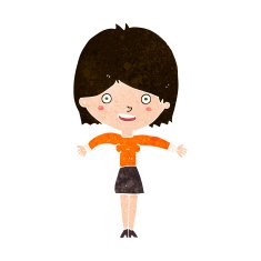 cartoon excited woman N131