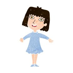 cartoon happy woman in dress N28