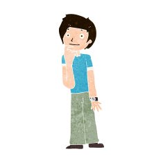 cartoon boy wondering N9