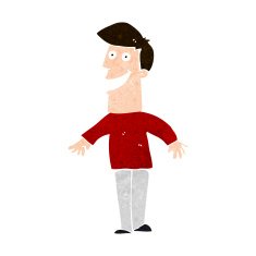 cartoon grinning man N87