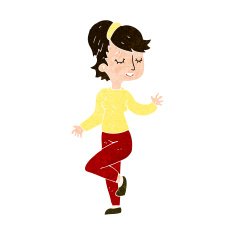 cartoon dancing woman N49
