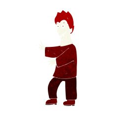 cartoon vampire waving hands N10