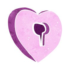 cartoon heart with keyhole N24