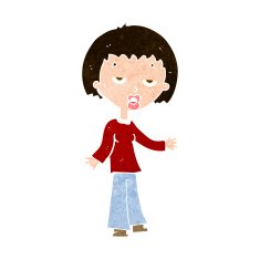 cartoon tired woman N29