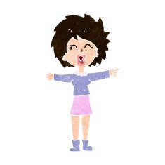 cartoon stressed out woman talking N10