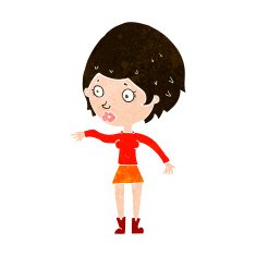 cartoon concerned woman reaching out N10