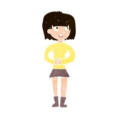 cartoon friendly woman N68