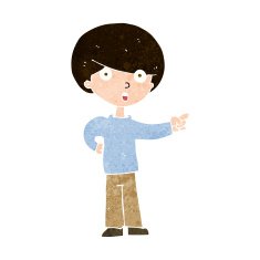 cartoon pointing boy N29