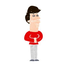 cartoon nervous man N149
