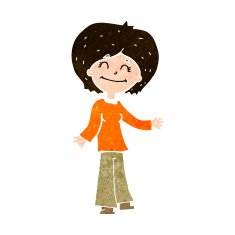 cartoon happy woman N257