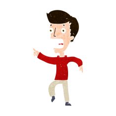 cartoon terrified man N245