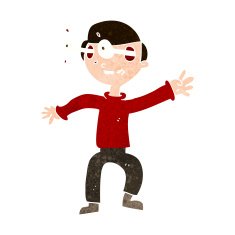 cartoon amazed boy N19