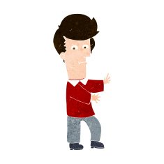 cartoon man gesturing wildly N10