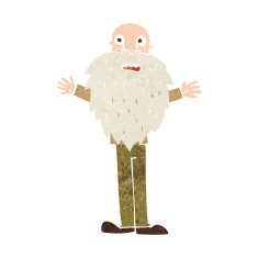 cartoon bearded old man N37