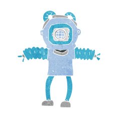 cartoon deep sea diver N29