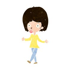 cartoon confused woman N111